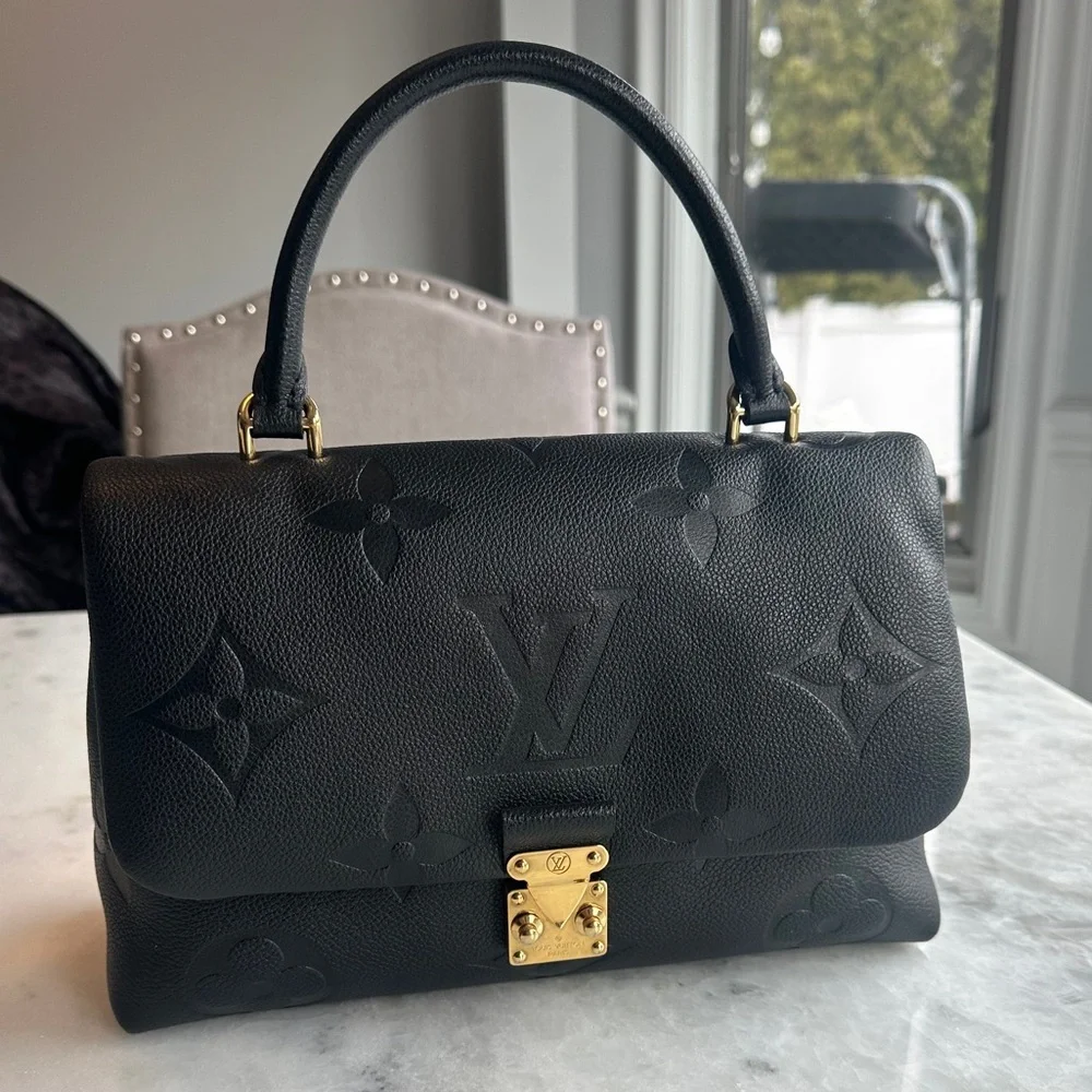 Louis Vuitton Madeleine MM Black Monogram Empreinte Top Handle Satchel Gold - Picture 3 of 12